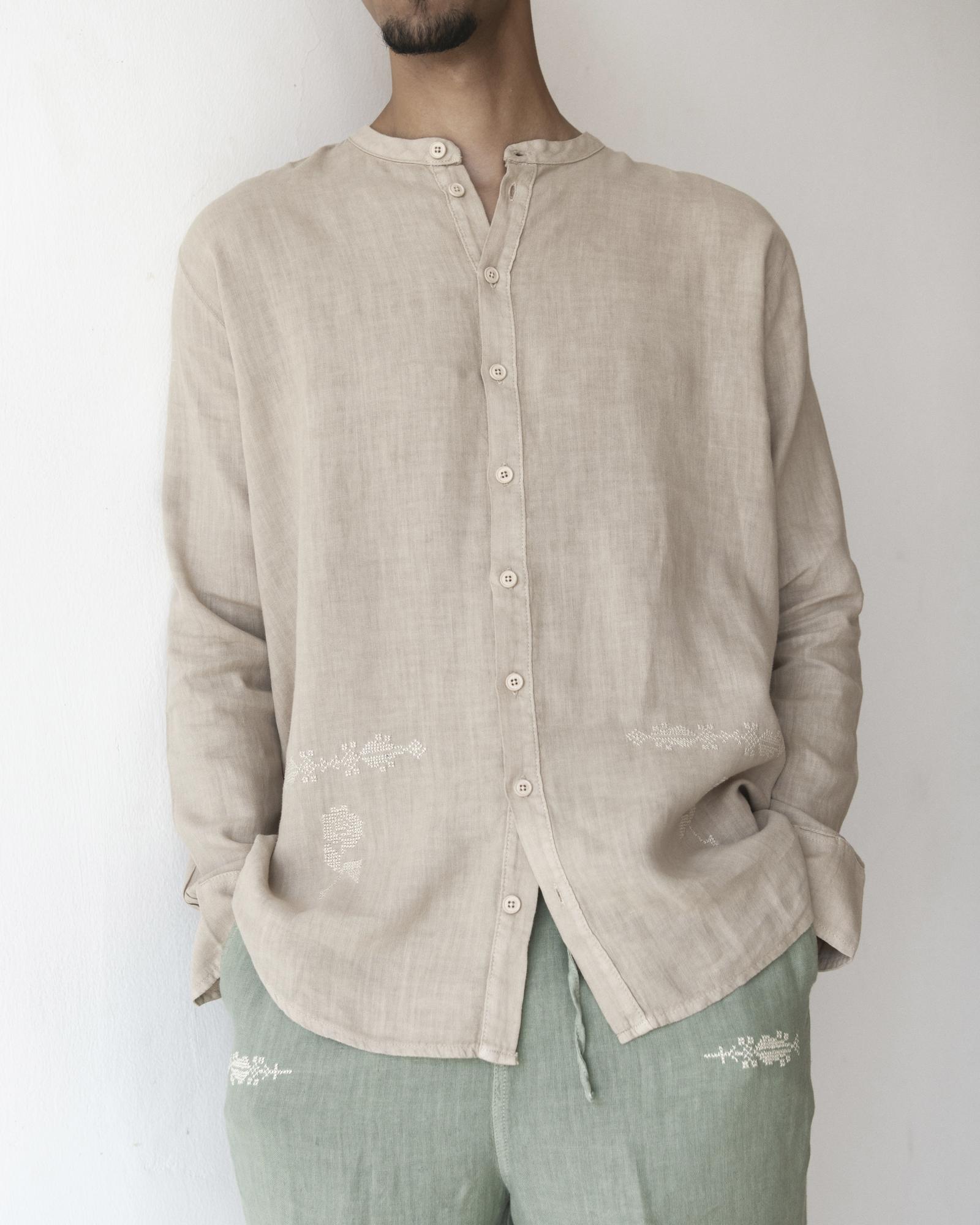 Sandstone Collarless Shirt