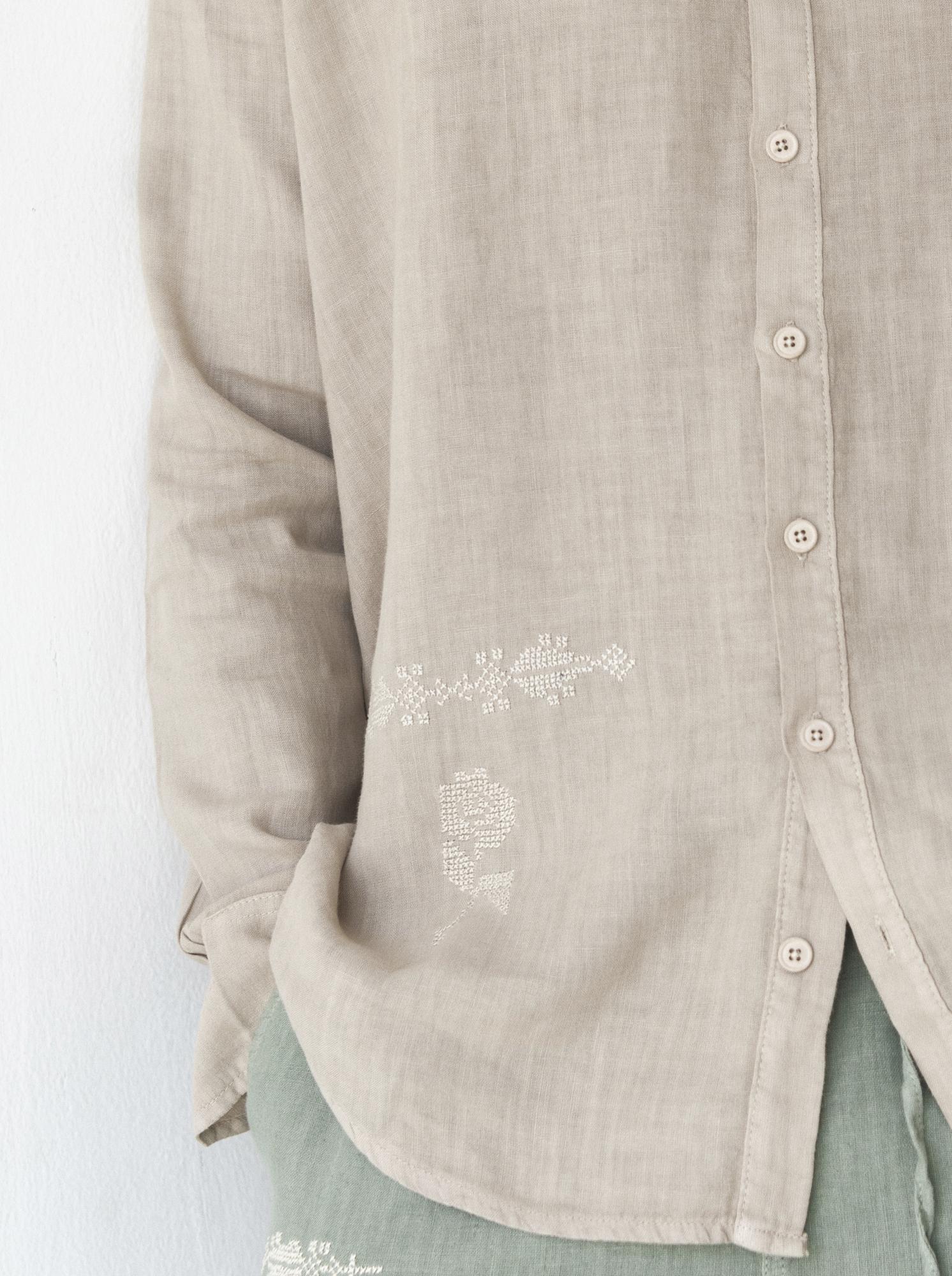 Sandstone Collarless Shirt